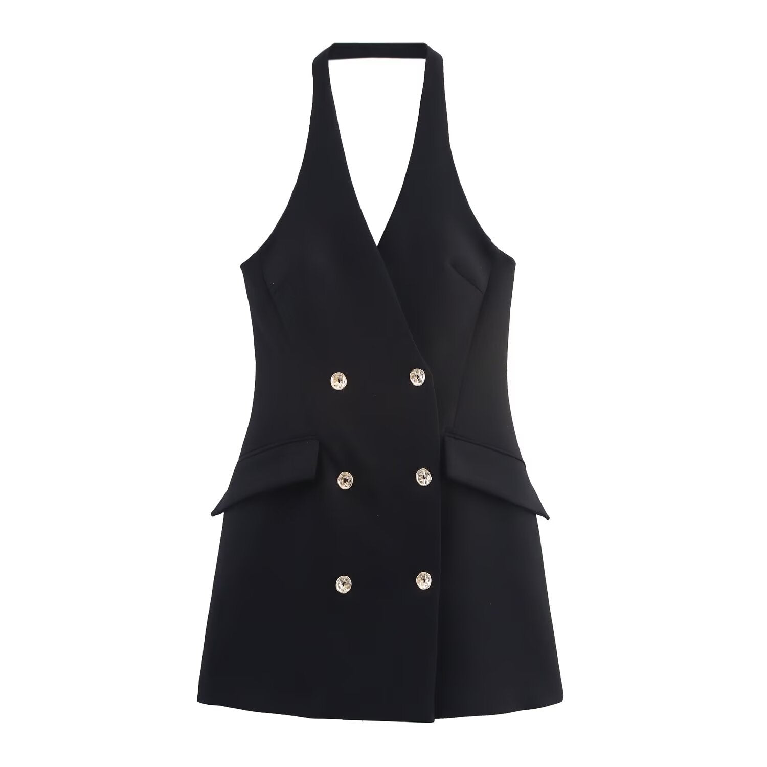 Women's Fashion Temperament Halter Neck Mini Suit Dress
