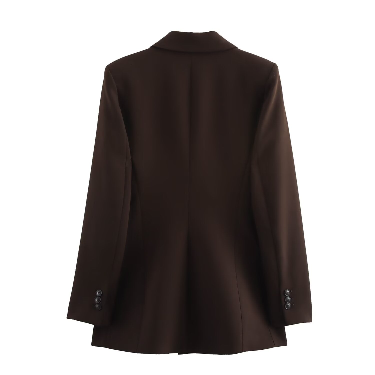 Fashionable double breasted suit jacket high waisted slim fit pants set