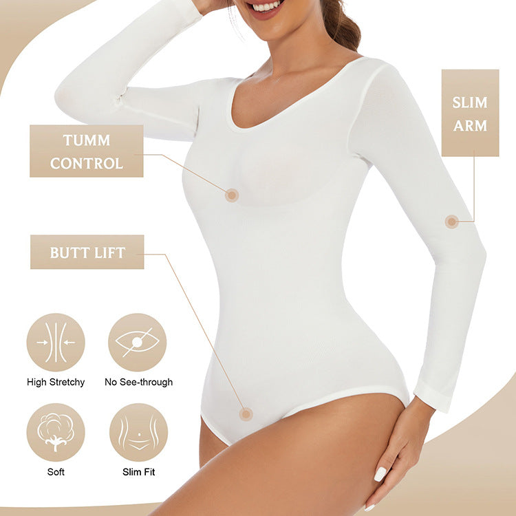 Control Hip Lift Body Shaper Women's Fitted Long Sleeve Corset Beauty Body Shaping Suit