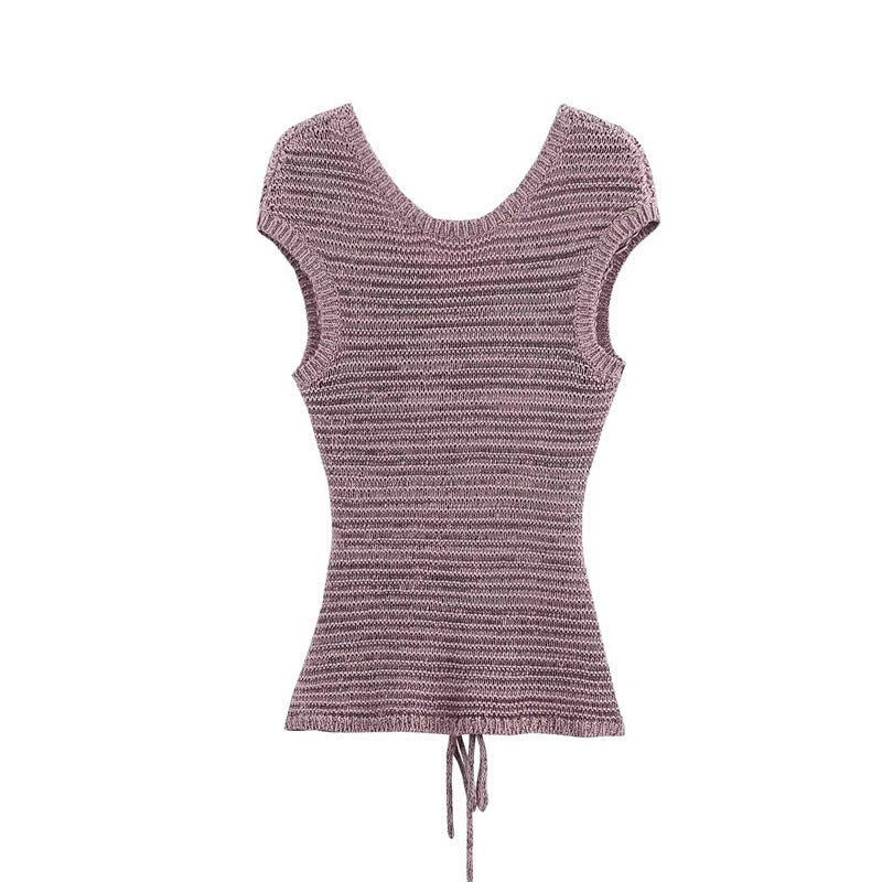 Summer New Style Women's Fashion Sexy Spicy Girl Sleeveless Knit Top and Shorts