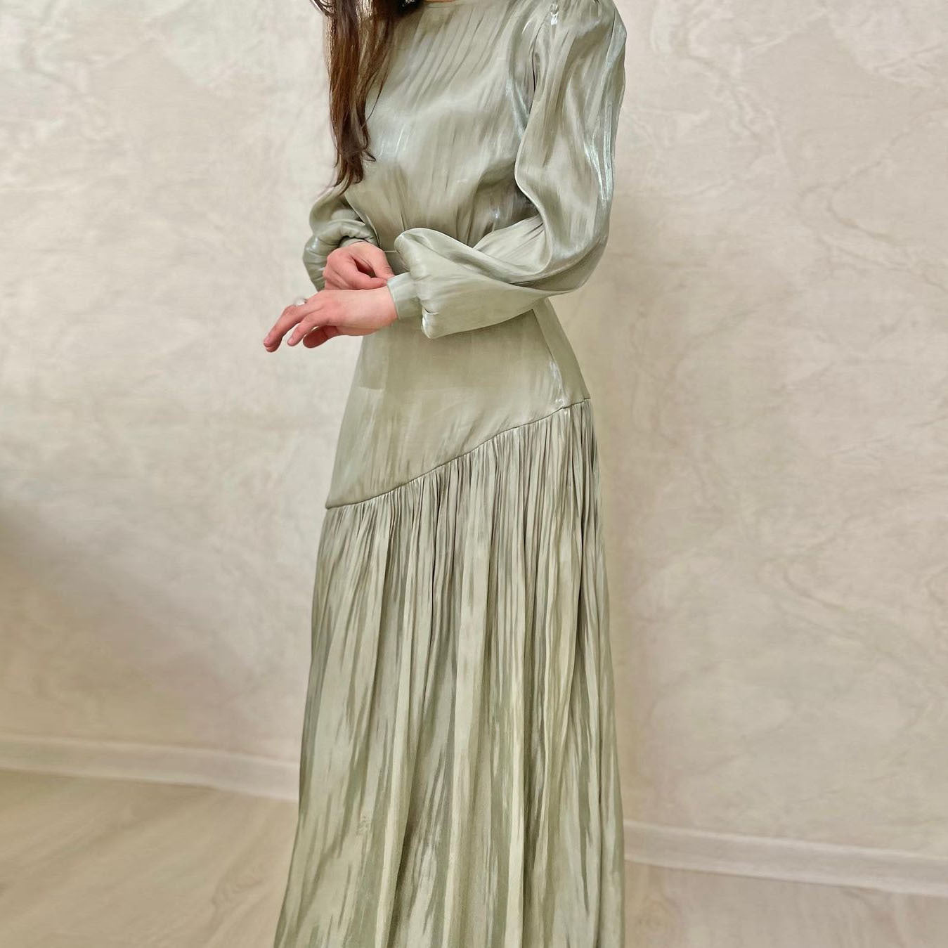 Fashionable and Elegant Pleated A-Line Dress
