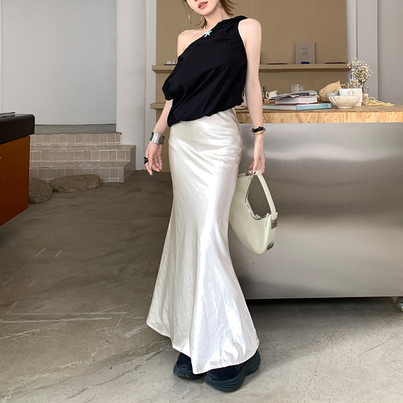 Slimming Satin Long Skirt