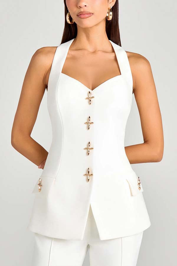 Elegant Long Sleeve Blazer Set with Vest and Trousers for Women  Autumn/Winter Fashion Style