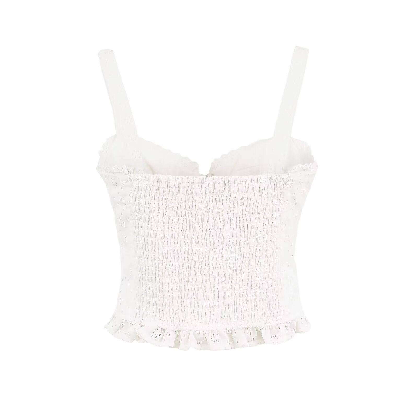 Women's European and American style embroidered lace camisole top+skirt set