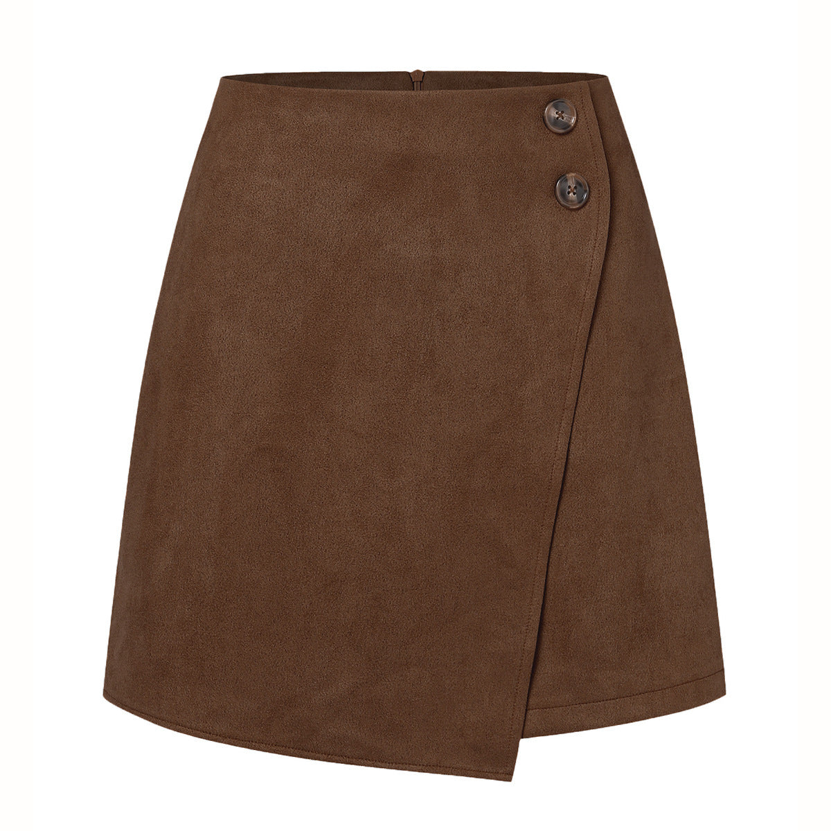 Irregular skirt Zipper Button Short Skirt