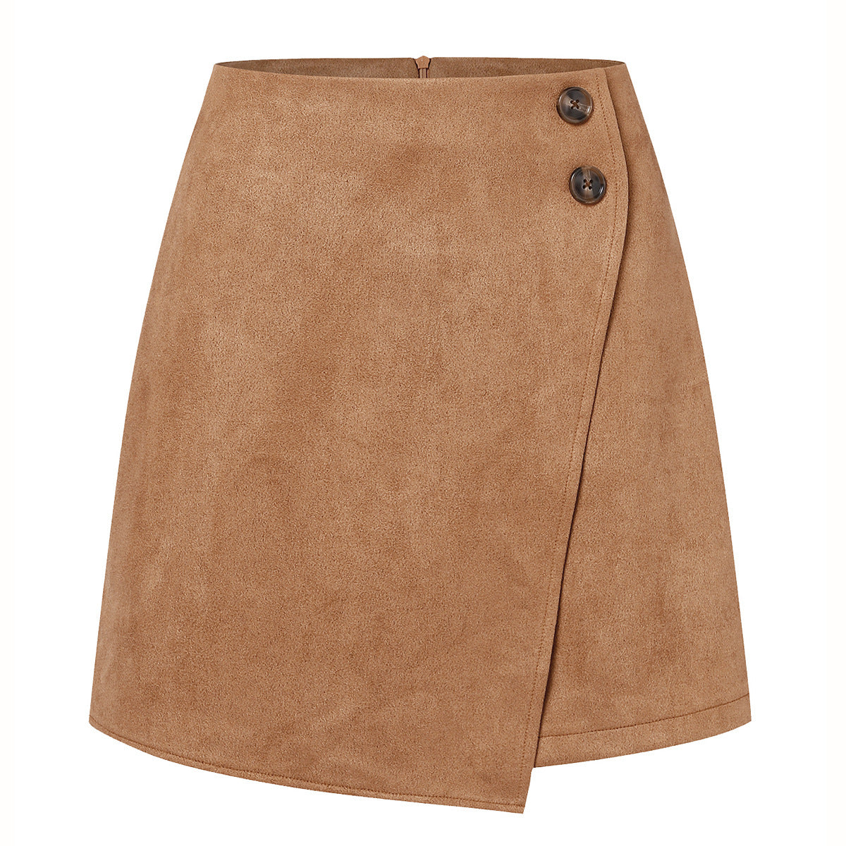 Irregular skirt Zipper Button Short Skirt