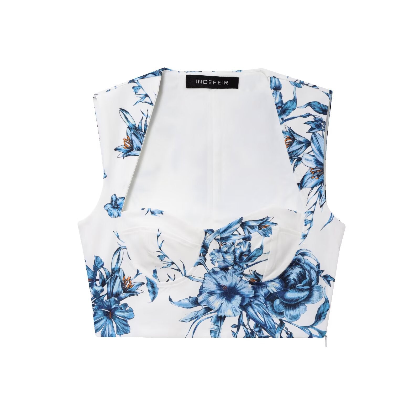 Printed short top+printed long skirt set for women