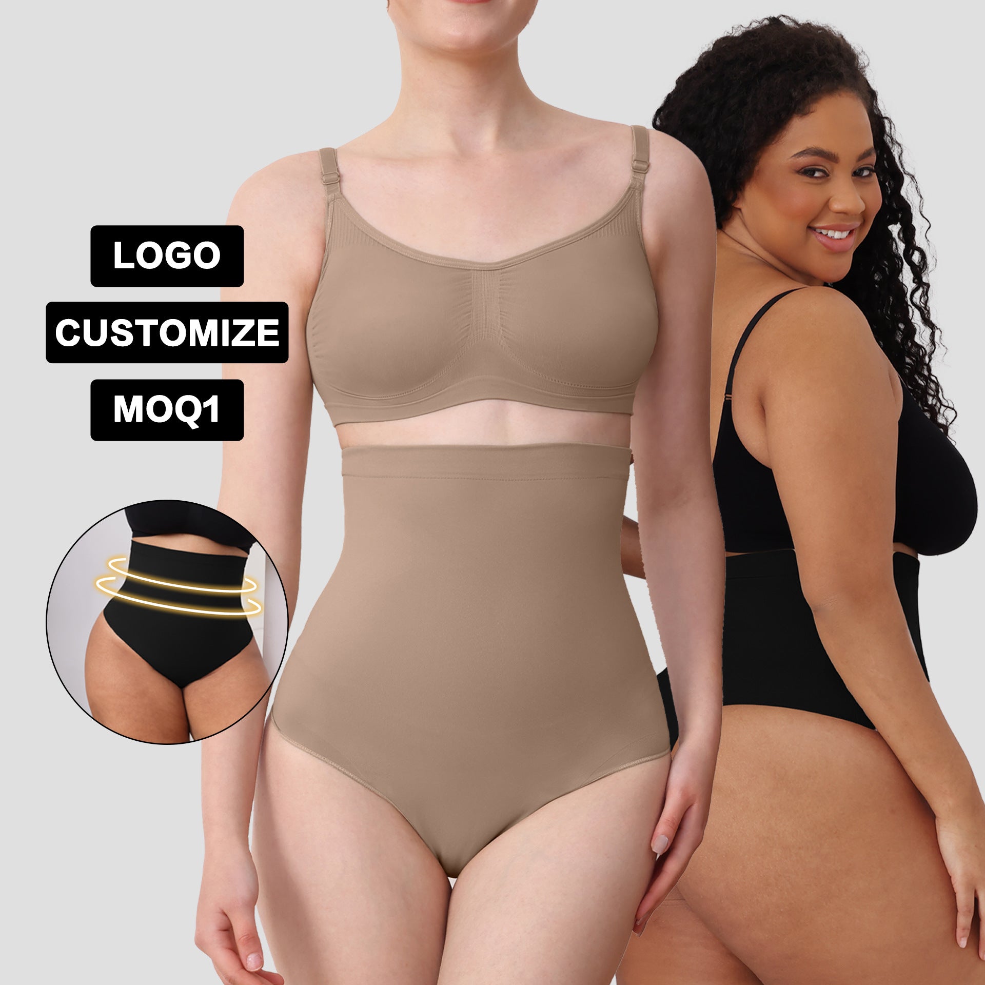 Women's Reduces Belly Postpartum Shaping Reinforced Plus Size Thong Butt-Lifting Panties Thin Style