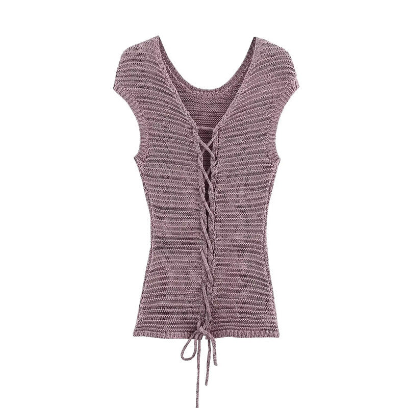 Summer New Style Women's Fashion Sexy Spicy Girl Sleeveless Knit Top and Shorts