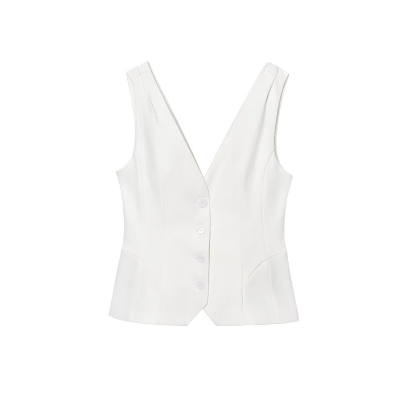 Spring New  Style Design Sleeveless Vest Top and Long Pants Set to Show Temperament