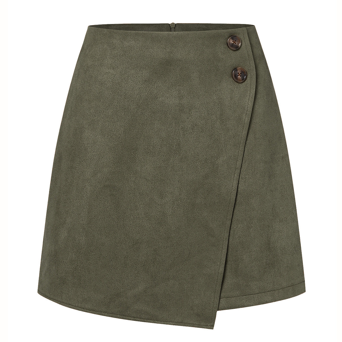 Irregular skirt Zipper Button Short Skirt
