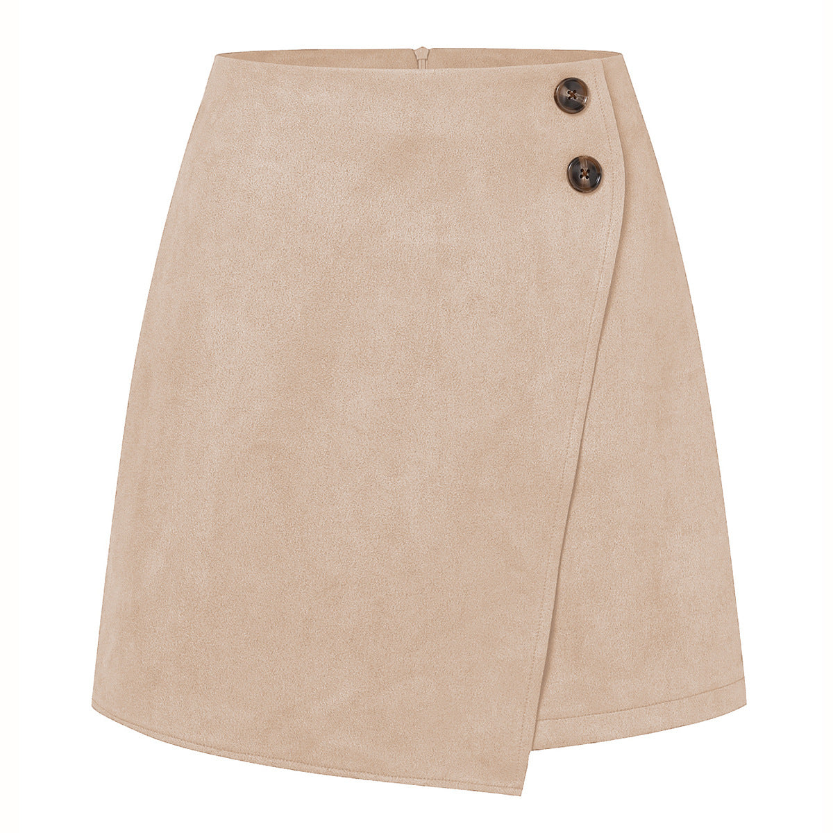 Irregular skirt Zipper Button Short Skirt