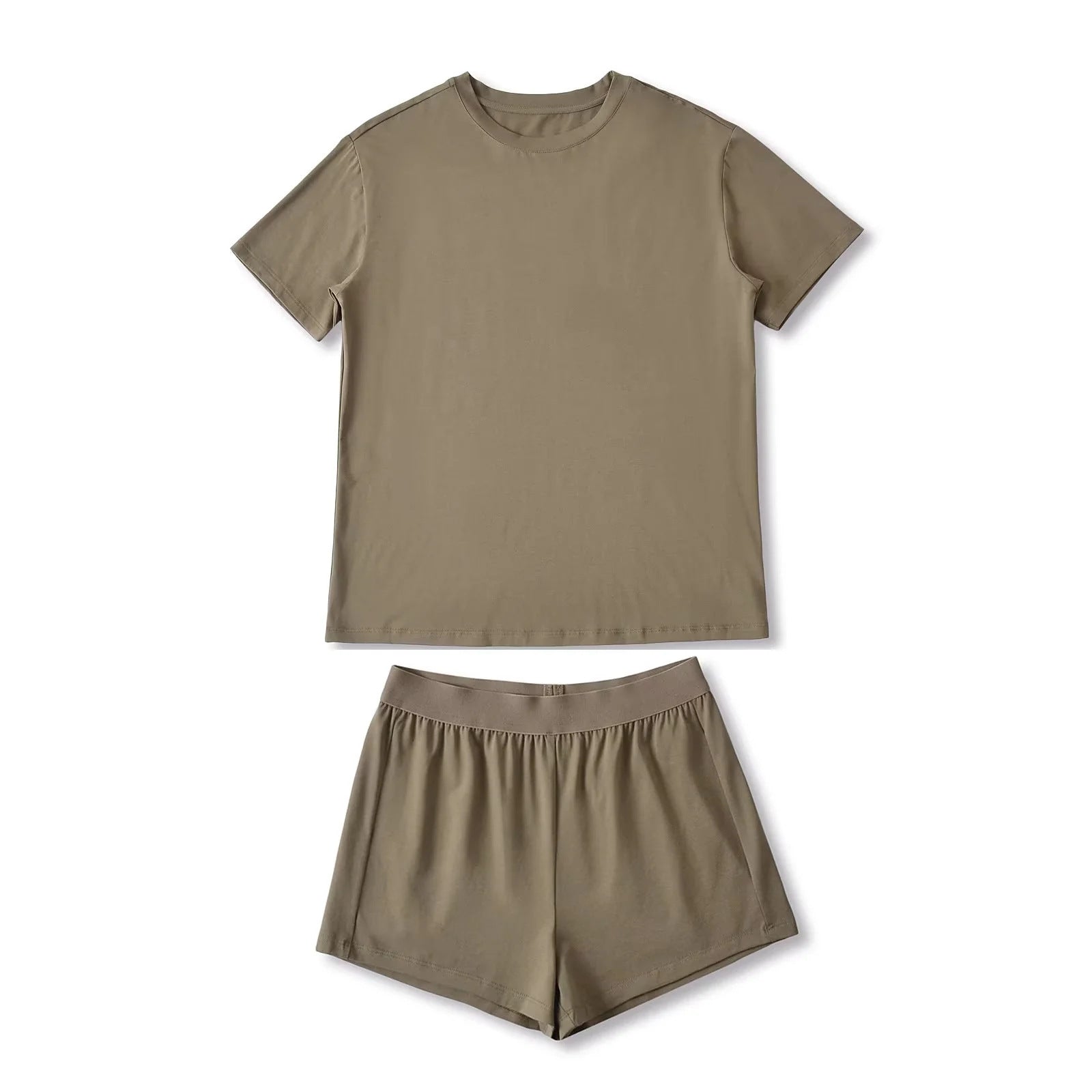 Loose round neck short sleeved T-shirt+hot pants two-piece set