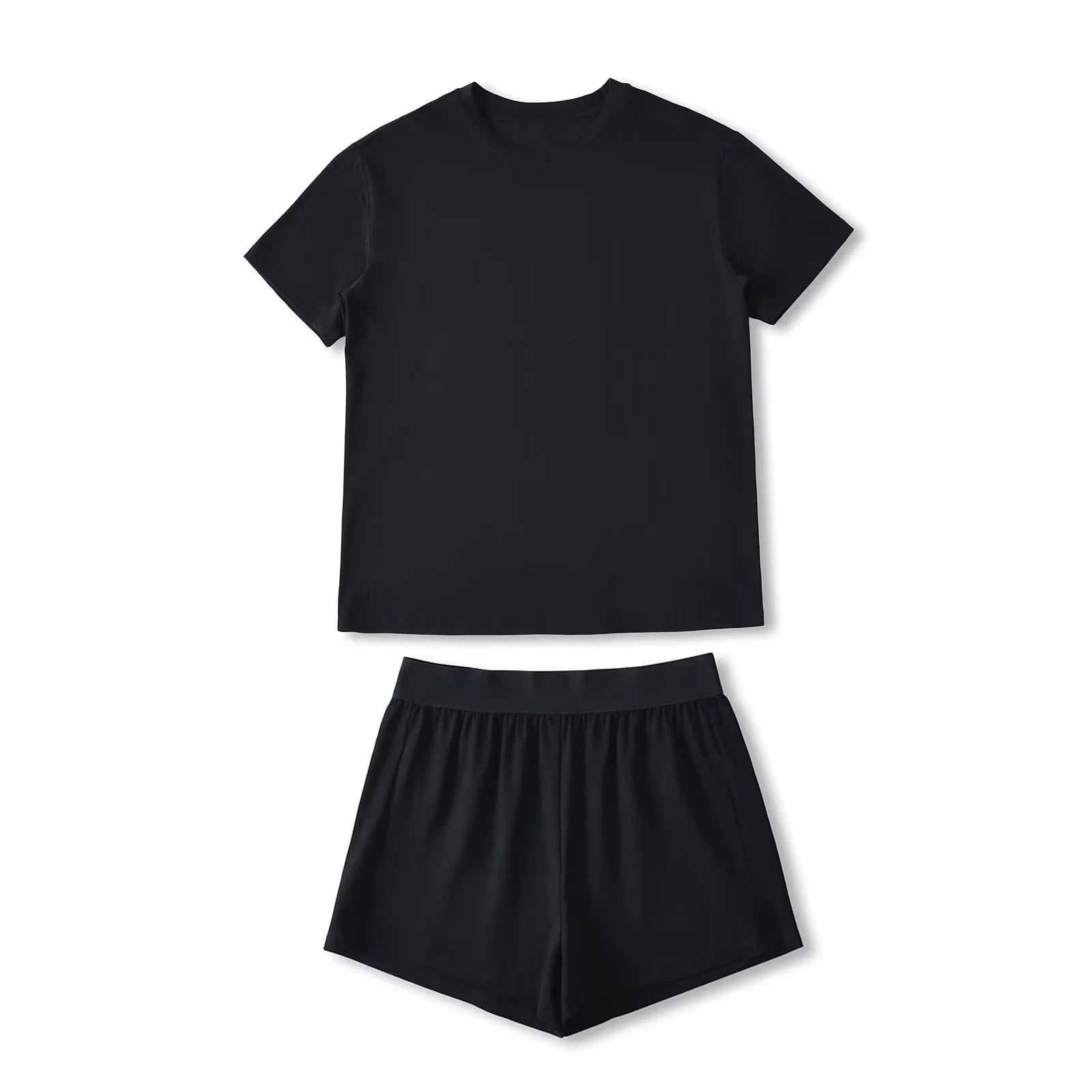 Loose round neck short sleeved T-shirt+hot pants two-piece set