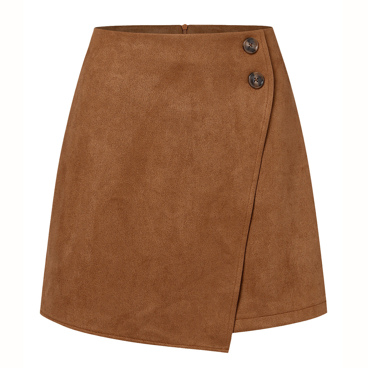 Irregular skirt Zipper Button Short Skirt