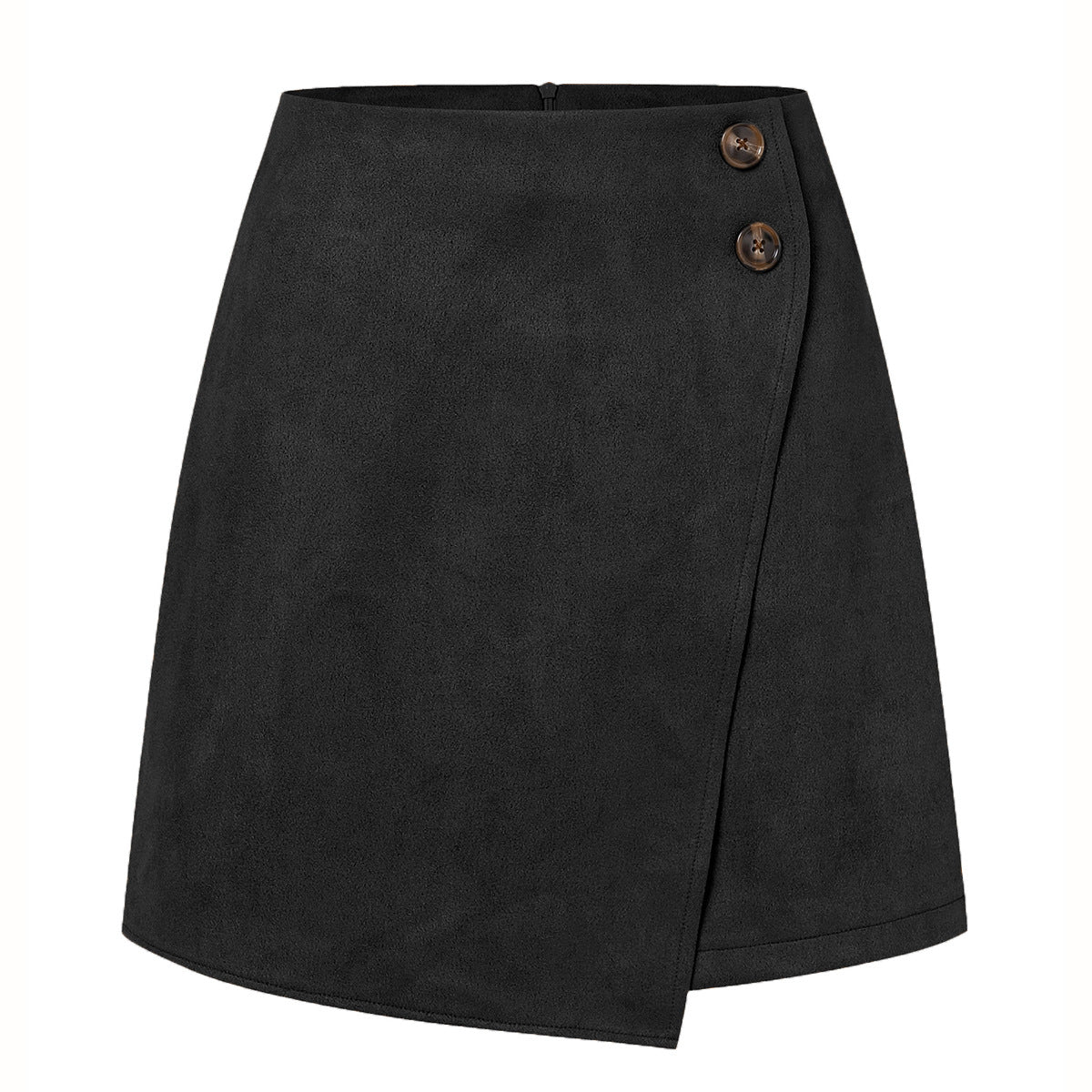 Irregular skirt Zipper Button Short Skirt