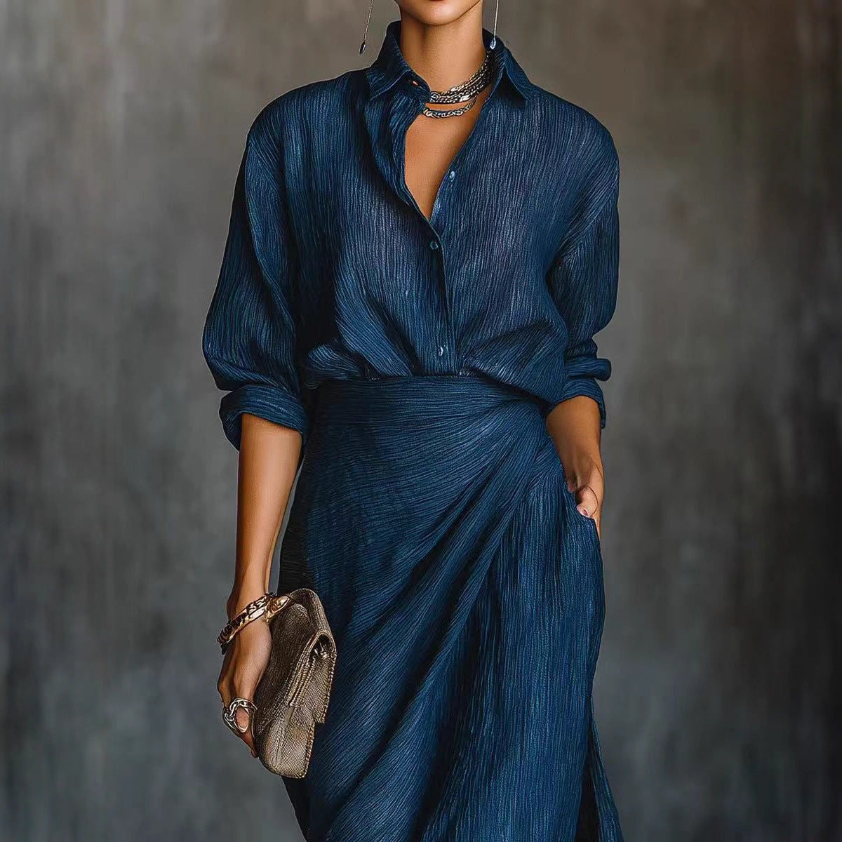Elegant Dress with Belt