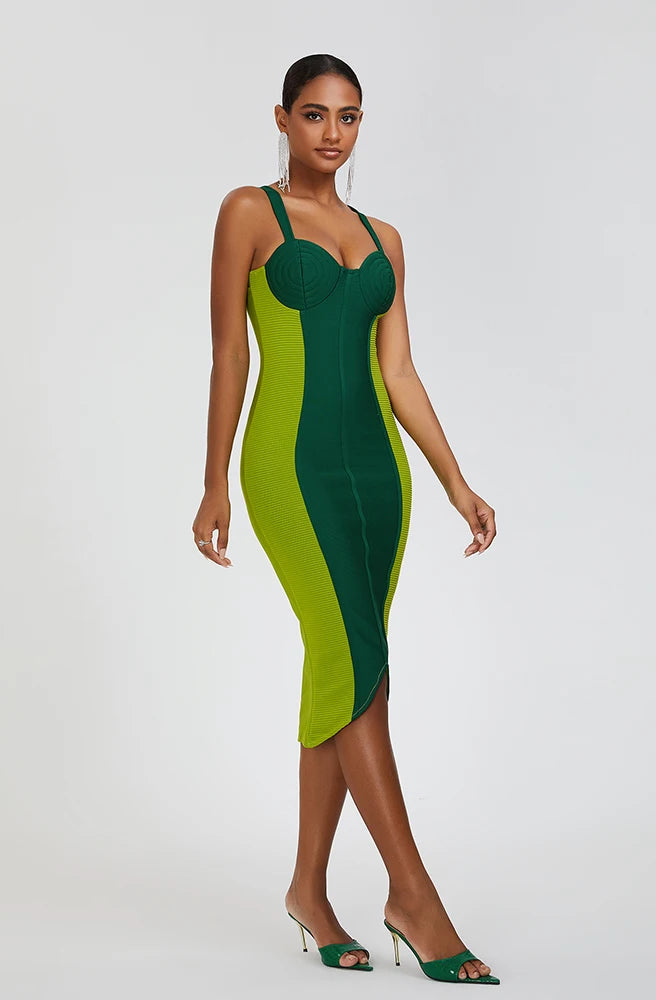 Green bandage dress
