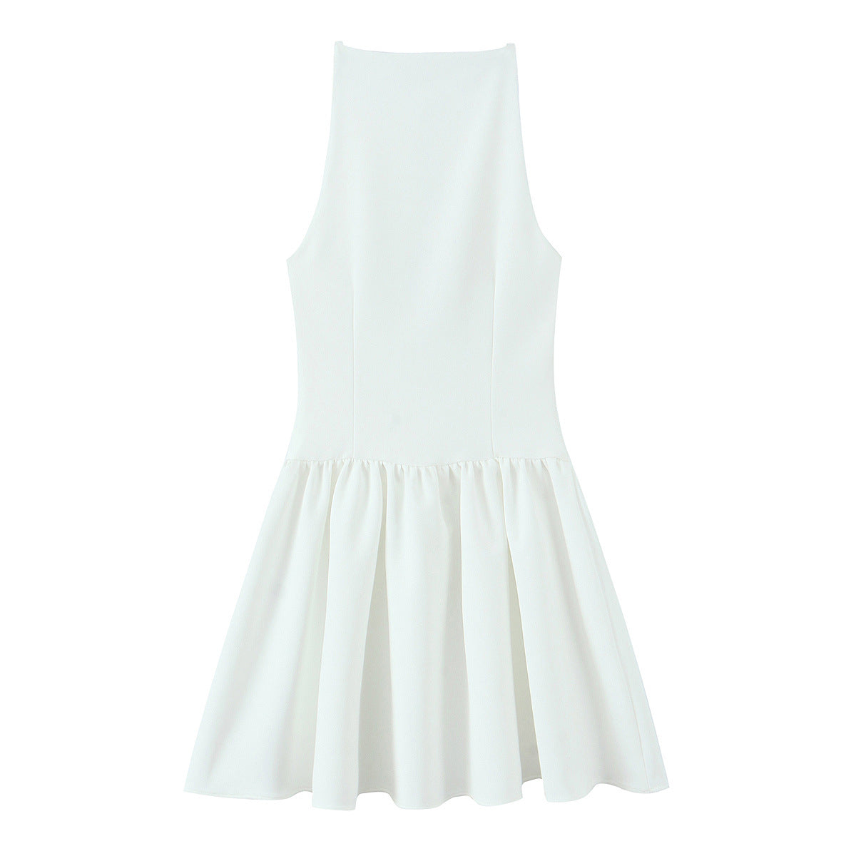 Hooded straight neck sleeveless button up short dress