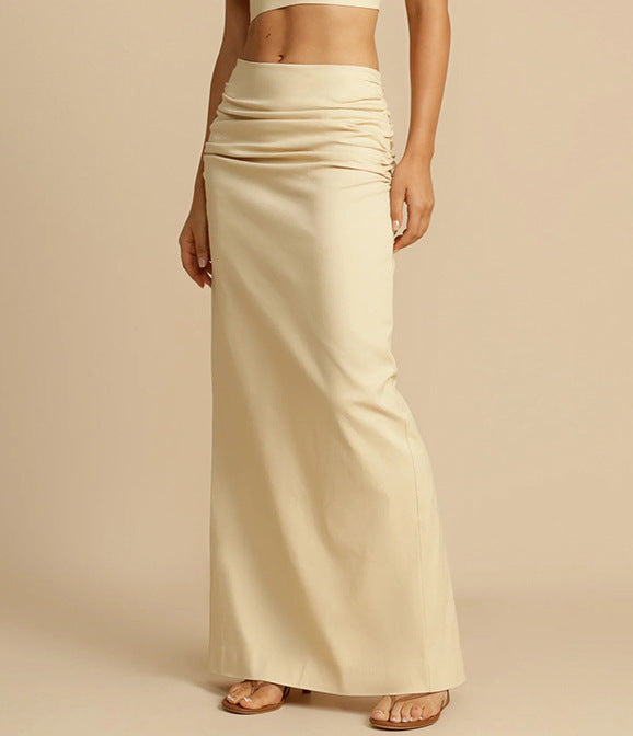 Sleeveless A-Line Skirt Set for Women Style Casual Resort Dress Suit