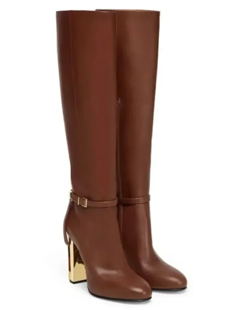 Hollowed Out Thick High Heels