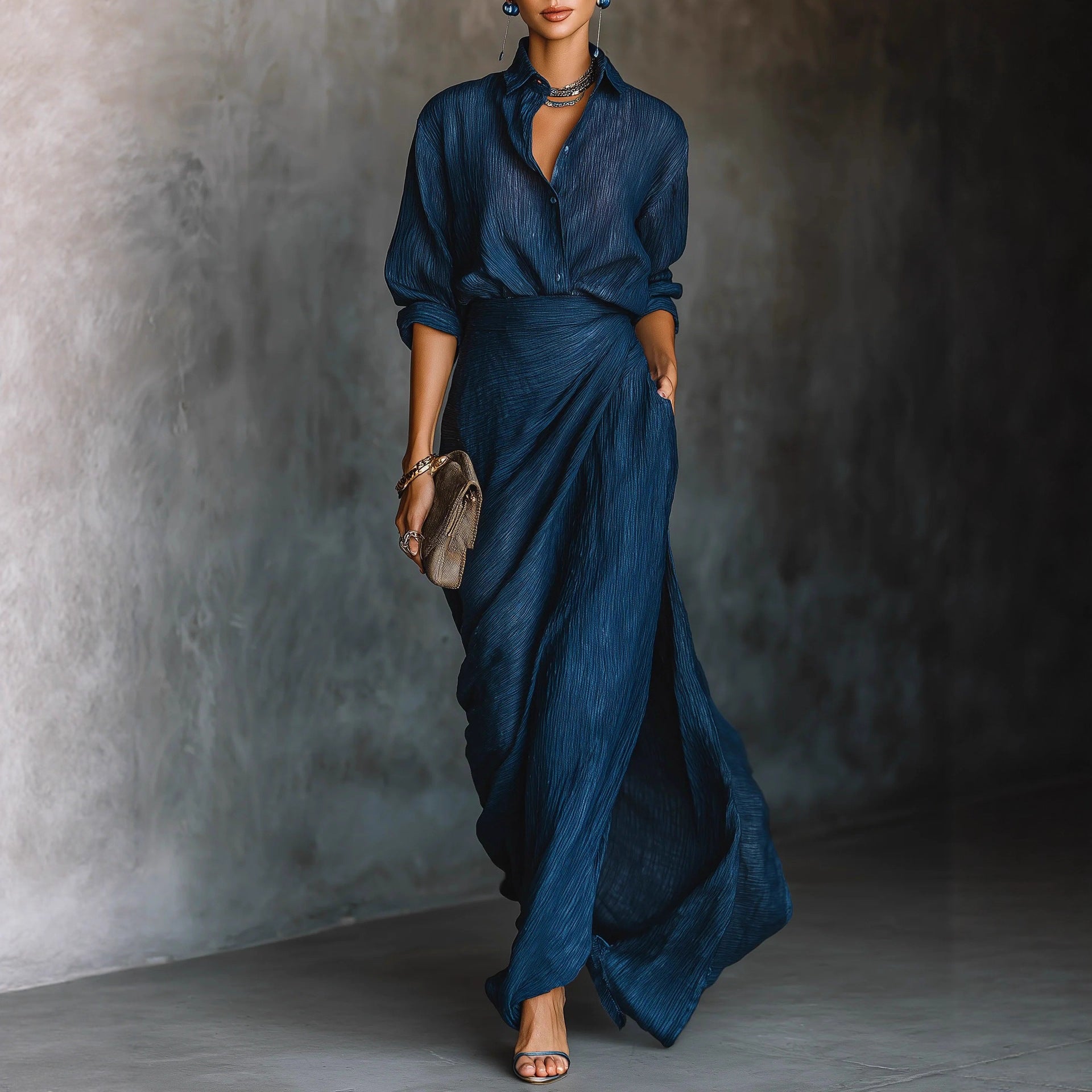 Elegant Dress with Belt