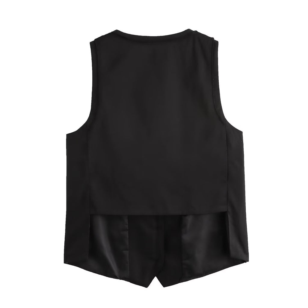 Women's Fashion Satin Back Texture Camisole + Slit Midi Skirt Set