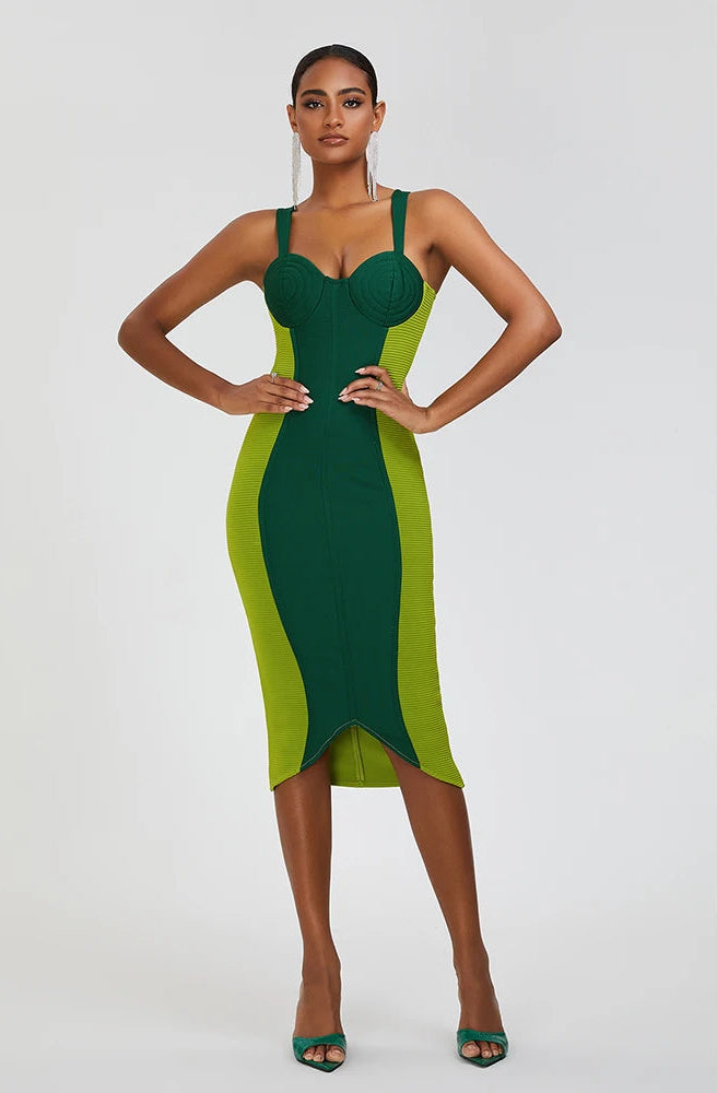 Green bandage dress