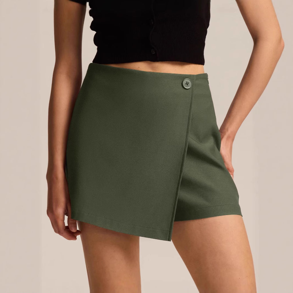 Women's irregular elastic half length skirt pants