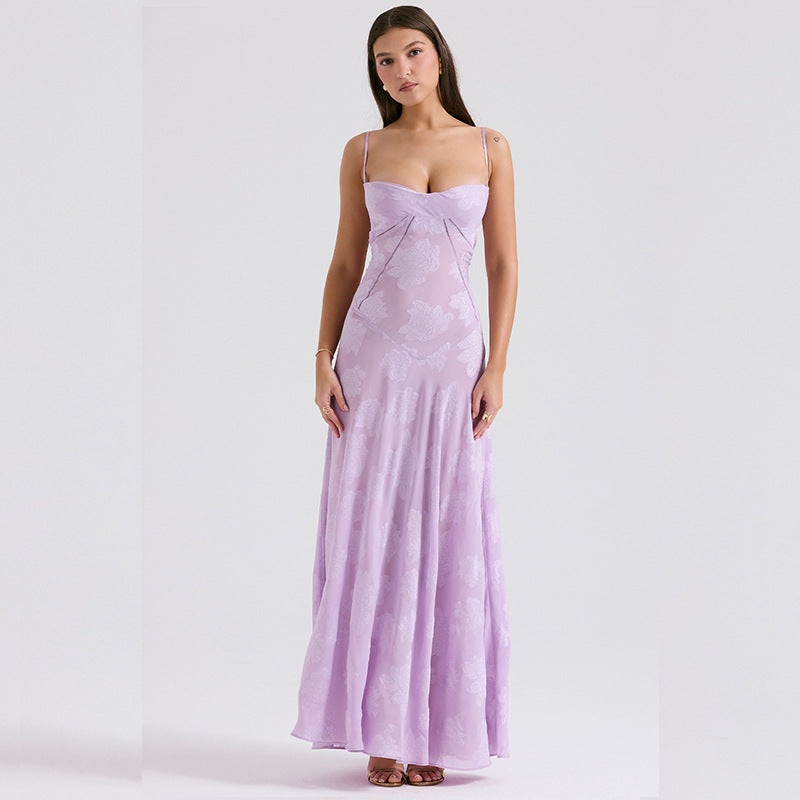 Backless dress square neck dress for women