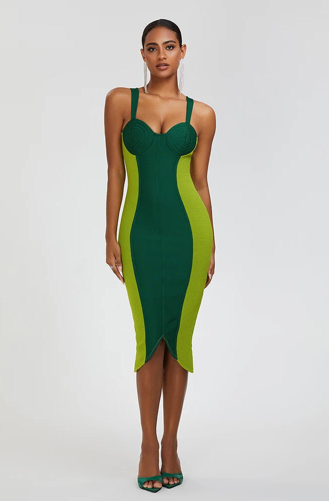 Green bandage dress